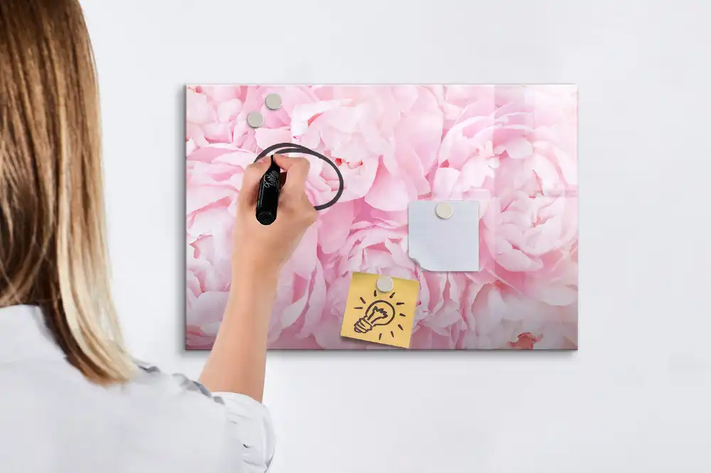 Tableau magnétique à dessiner motif plantes en fleurs