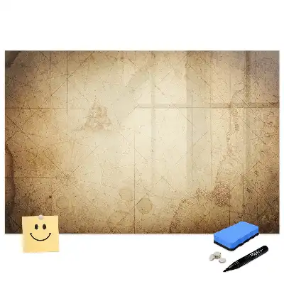 Tableau magnétique à dessiner avec motif carte du monde vintage
