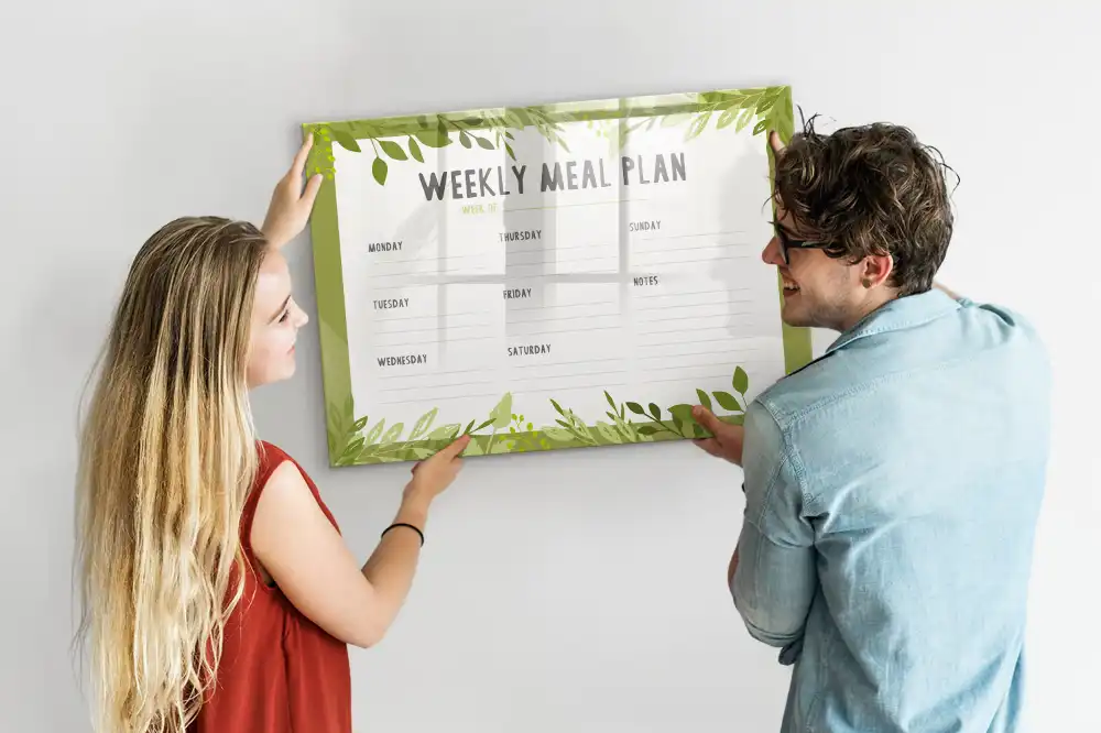 Tableau magnétique pour menu hebdomadaire