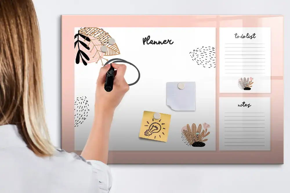 Tableau blanc magnétique planning hebdomadaire