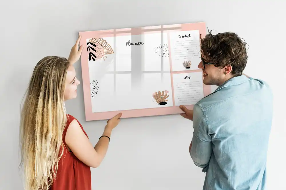 Tableau blanc magnétique planning hebdomadaire