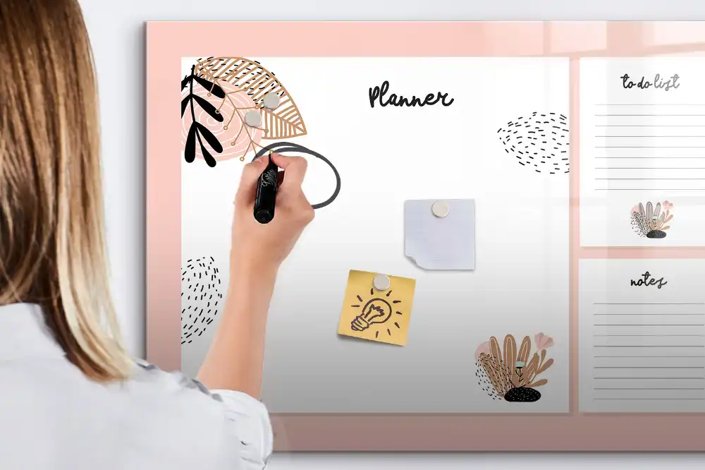 Tableau blanc magnétique planning hebdomadaire