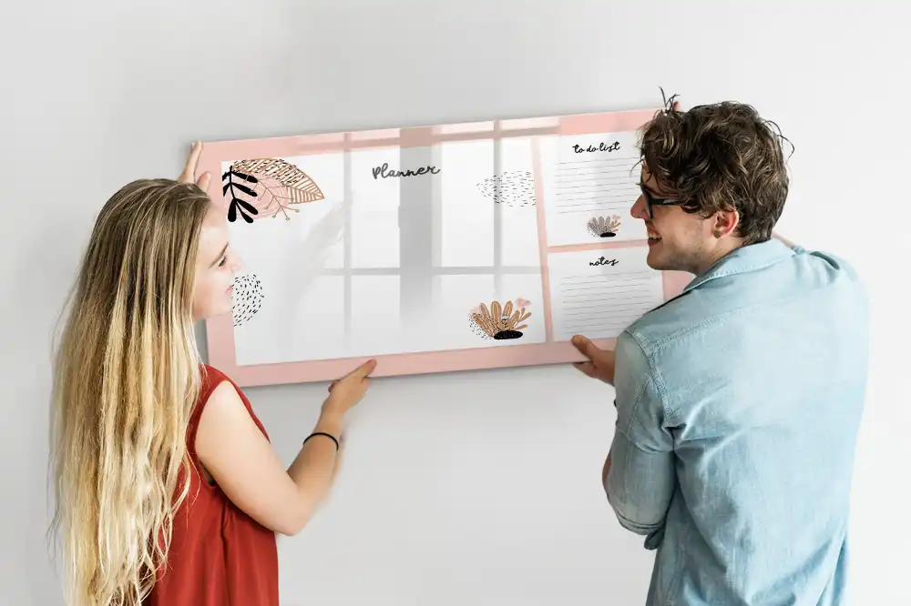 Tableau blanc magnétique planning hebdomadaire
