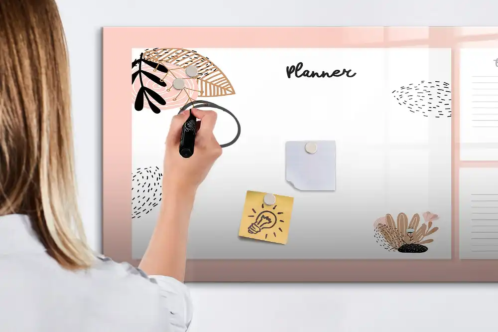Tableau blanc magnétique planning hebdomadaire