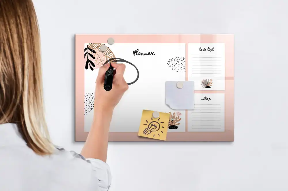 Tableau blanc magnétique planning hebdomadaire