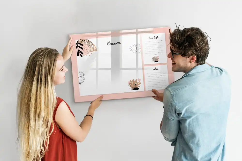 Tableau blanc magnétique planning hebdomadaire