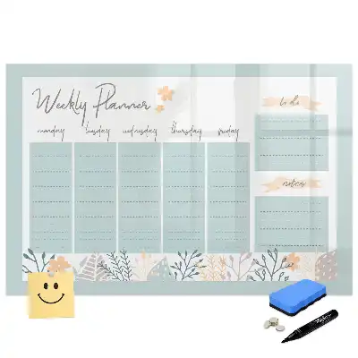 Tableau blanc magnétique hebdomadaire effaçable à sec