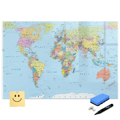 Tableau magnétique éducatif carte du monde