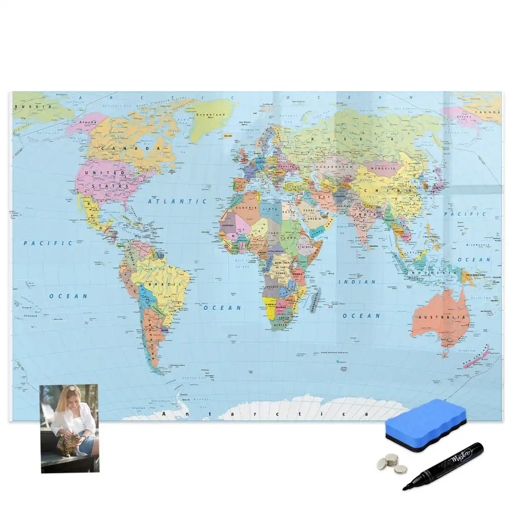 Tableau magnétique éducatif carte du monde