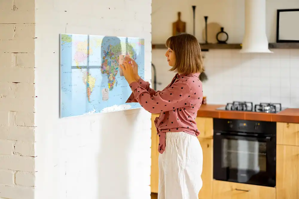 Tableau magnétique éducatif carte du monde