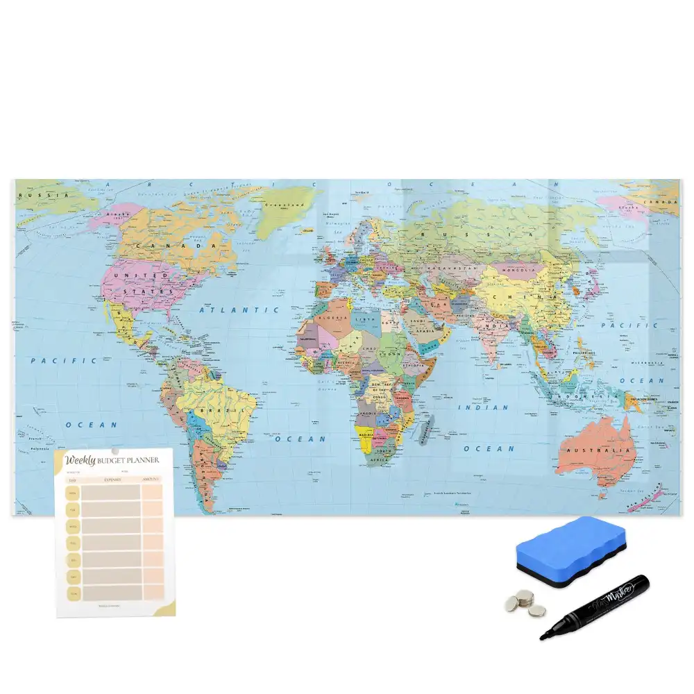 Tableau magnétique éducatif carte du monde
