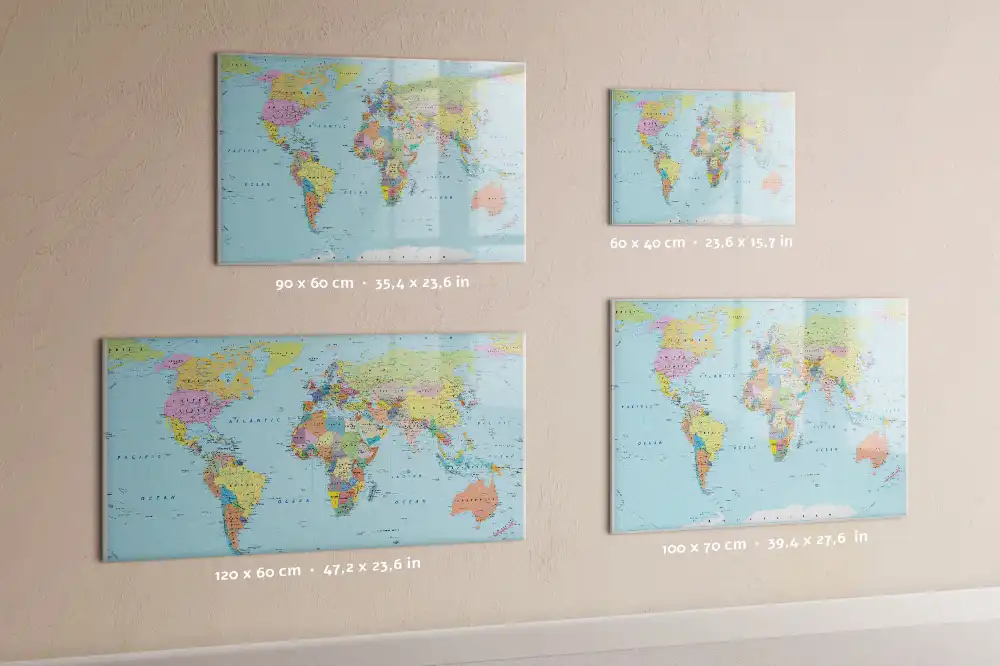 Tableau magnétique éducatif carte du monde