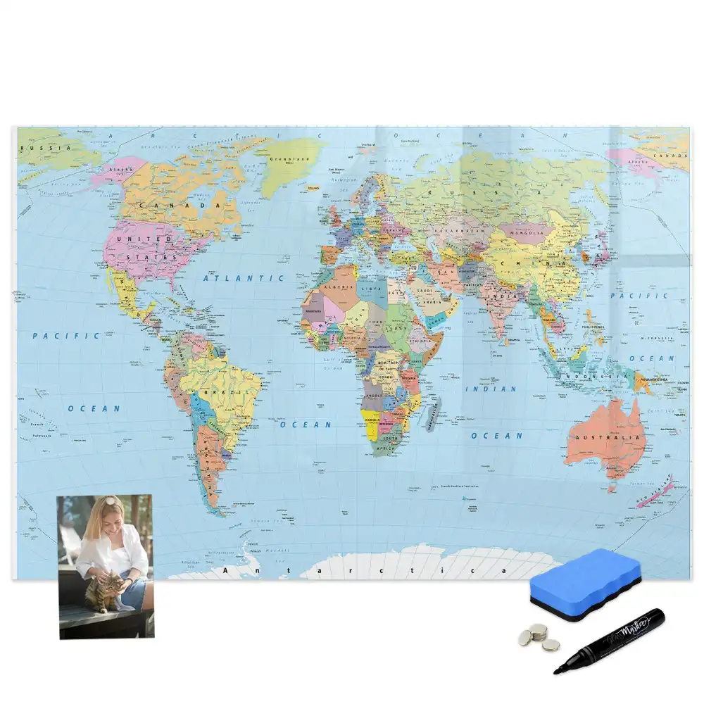 Tableau magnétique éducatif carte du monde