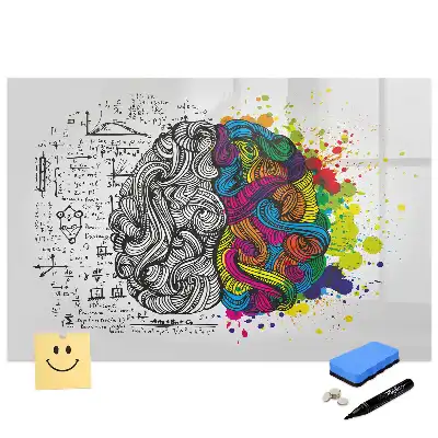 Tableau magnétique effaçable à motif abstrait de cerveau