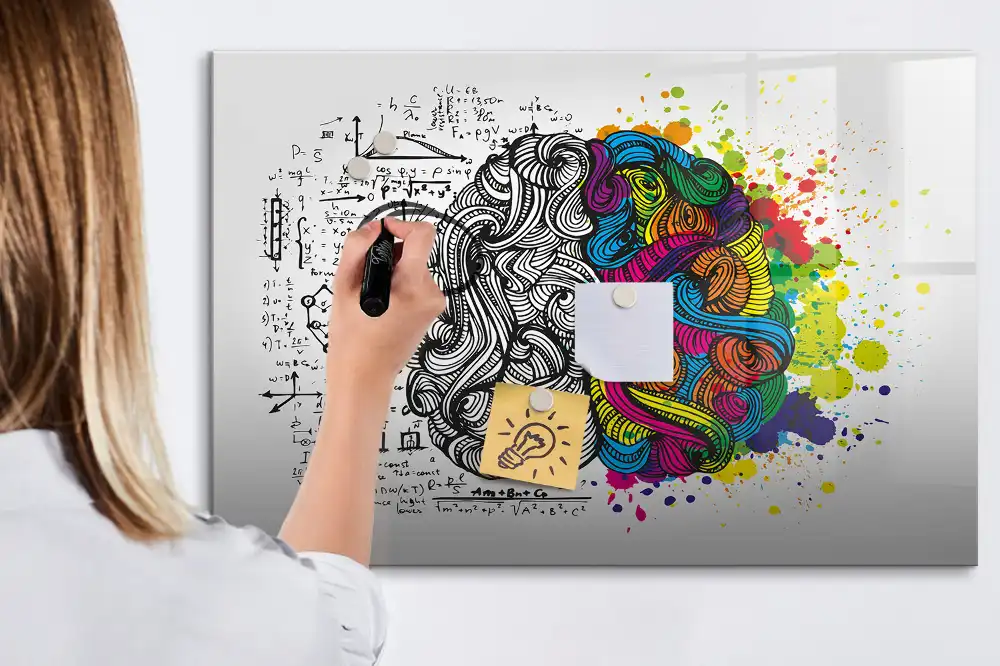 Tableau magnétique effaçable à motif abstrait de cerveau