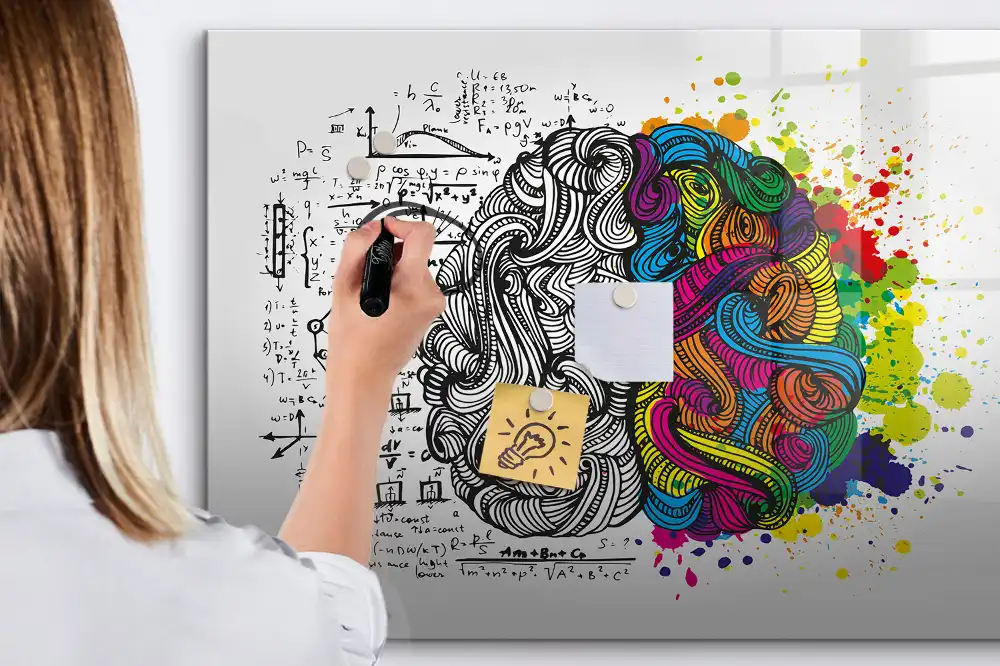 Tableau magnétique effaçable à motif abstrait de cerveau