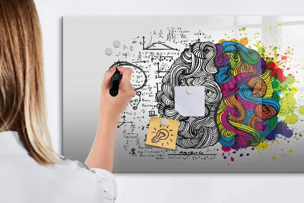 Tableau magnétique effaçable à motif abstrait de cerveau