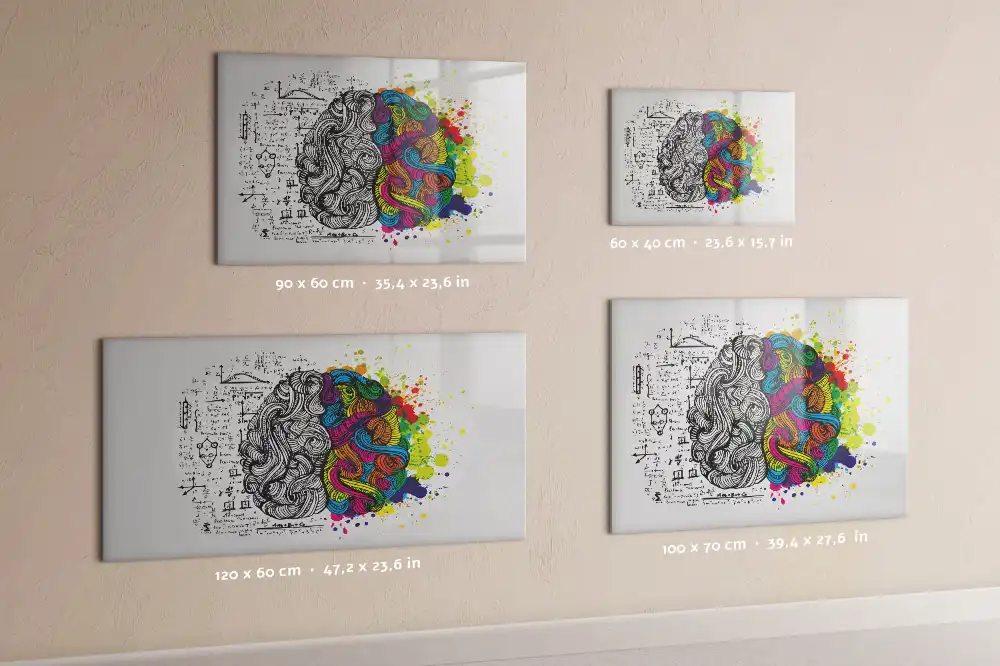 Tableau magnétique effaçable à motif abstrait de cerveau