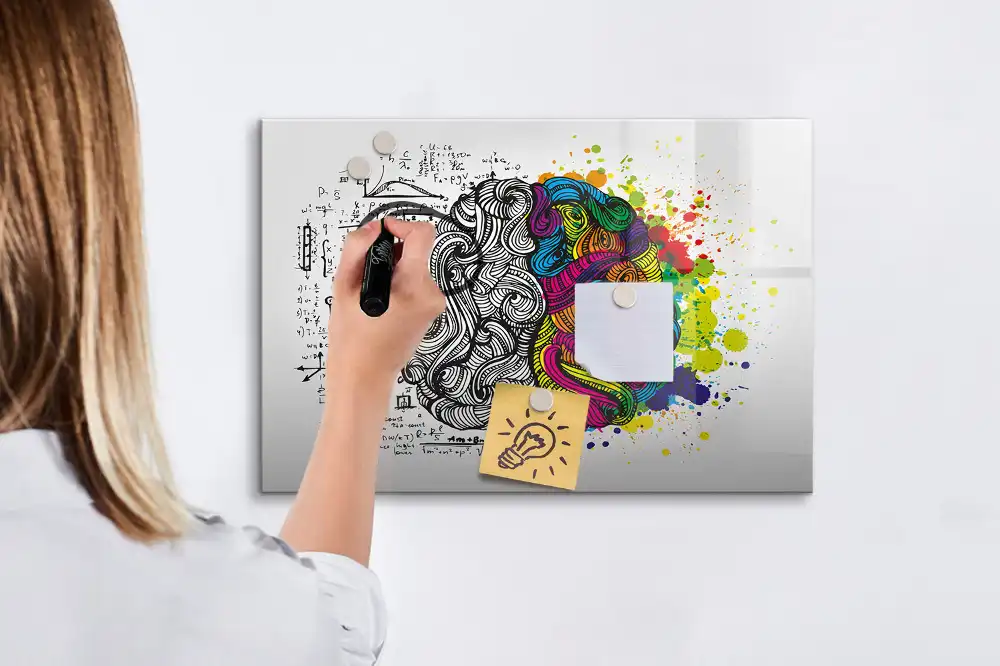Tableau magnétique effaçable à motif abstrait de cerveau