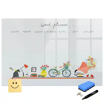 Tableau magnétique hebdomadaire pour organisation et écriture