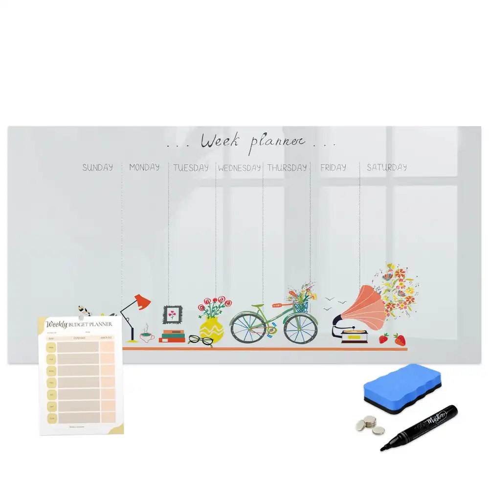 Tableau magnétique hebdomadaire pour organisation et écriture