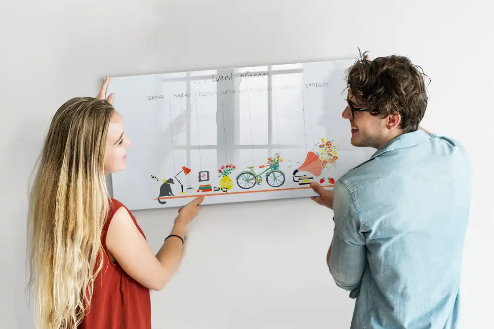 Tableau magnétique hebdomadaire pour organisation et écriture