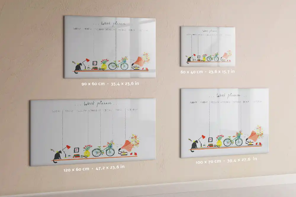 Tableau magnétique hebdomadaire pour organisation et écriture