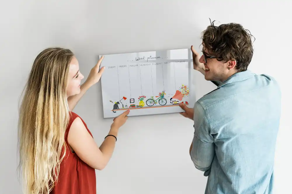 Tableau magnétique hebdomadaire pour organisation et écriture