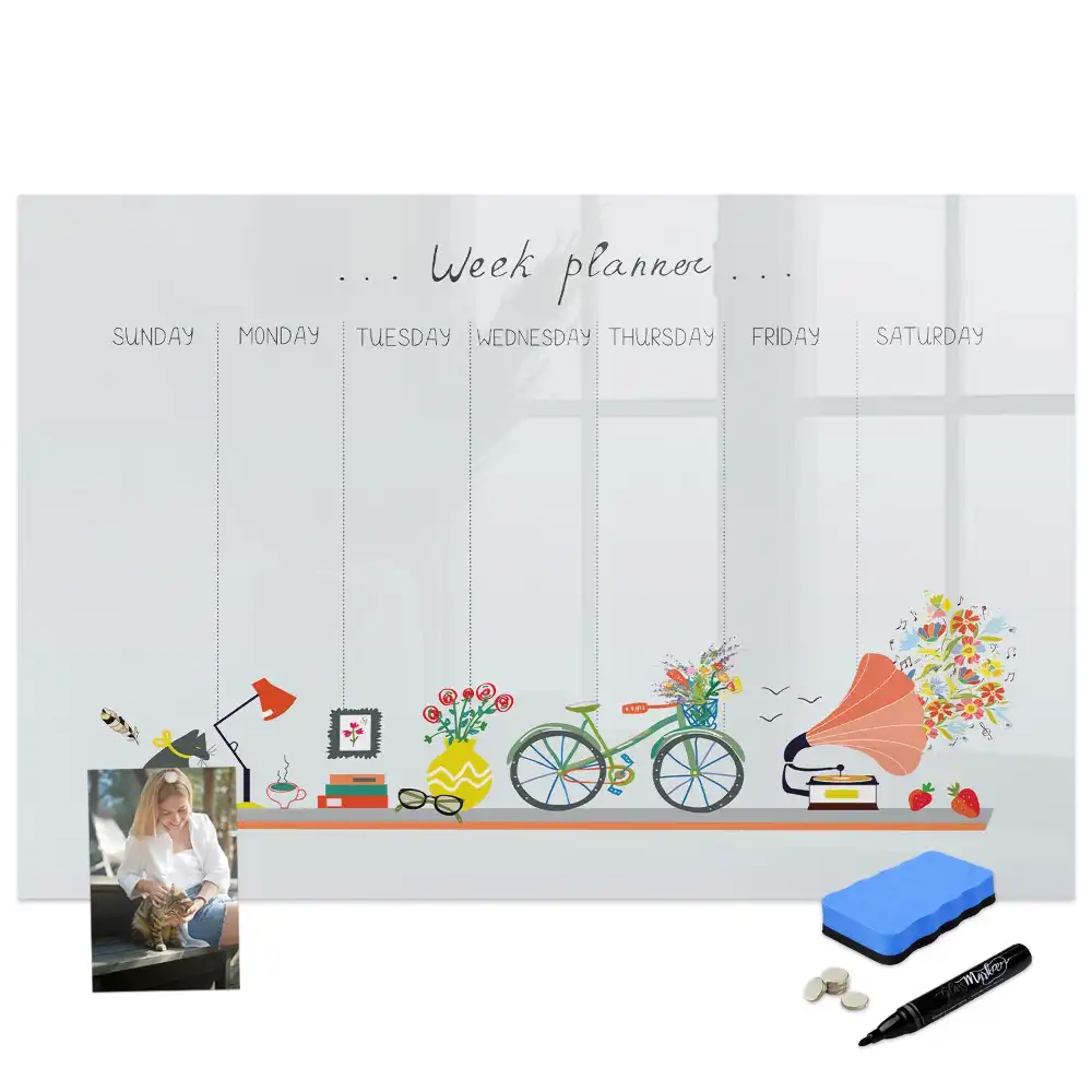 Tableau magnétique hebdomadaire pour organisation et écriture