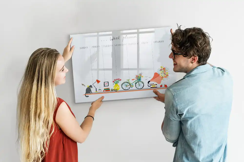 Tableau magnétique hebdomadaire pour organisation et écriture