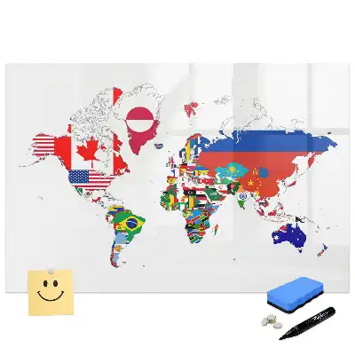 Tableau magnétique éducatif des drapeaux du monde