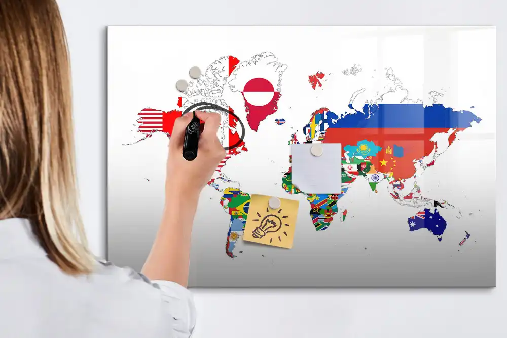 Tableau magnétique éducatif des drapeaux du monde