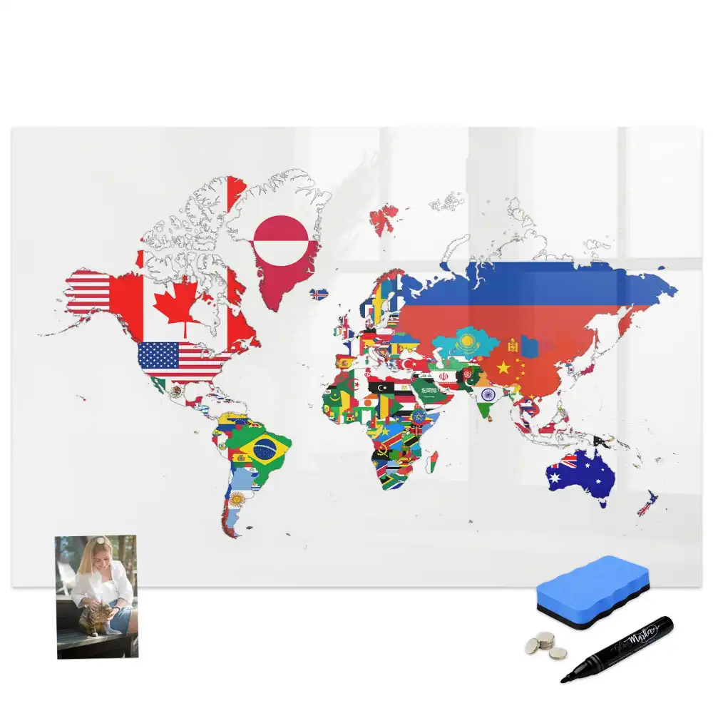Tableau magnétique éducatif des drapeaux du monde