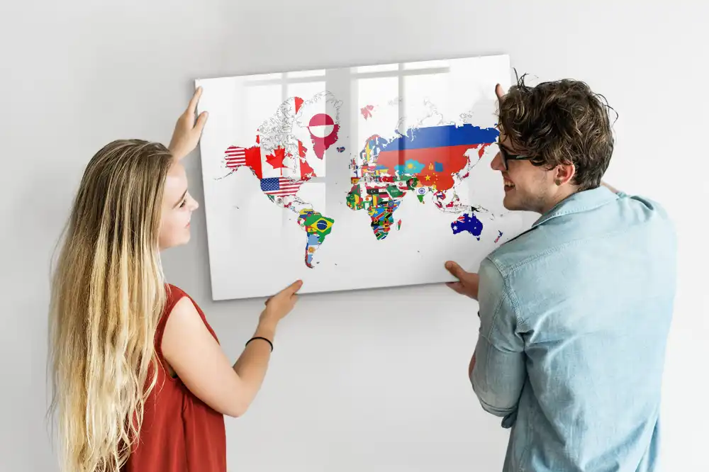 Tableau magnétique éducatif des drapeaux du monde