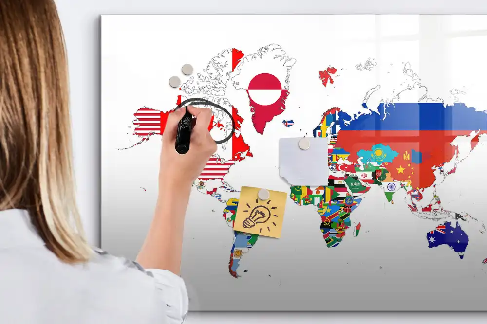 Tableau magnétique éducatif des drapeaux du monde