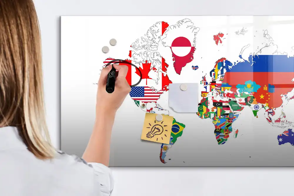Tableau magnétique éducatif des drapeaux du monde