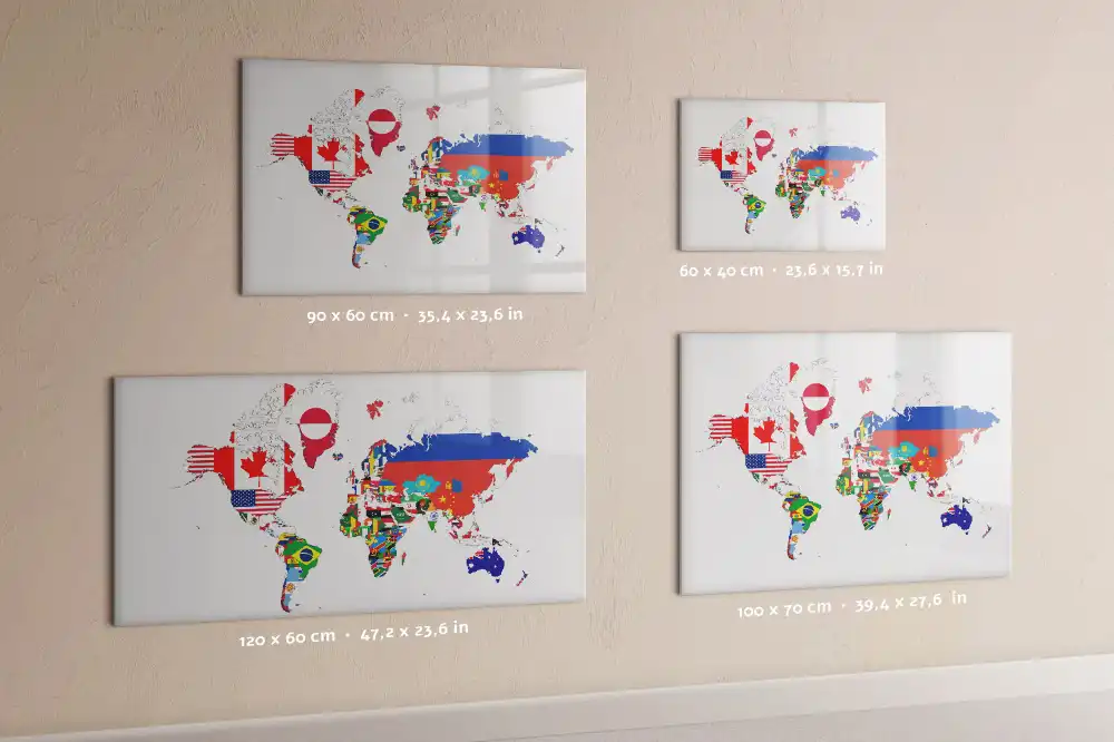 Tableau magnétique éducatif des drapeaux du monde