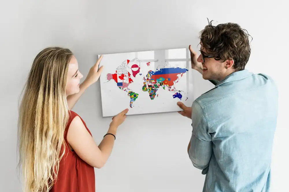 Tableau magnétique éducatif des drapeaux du monde
