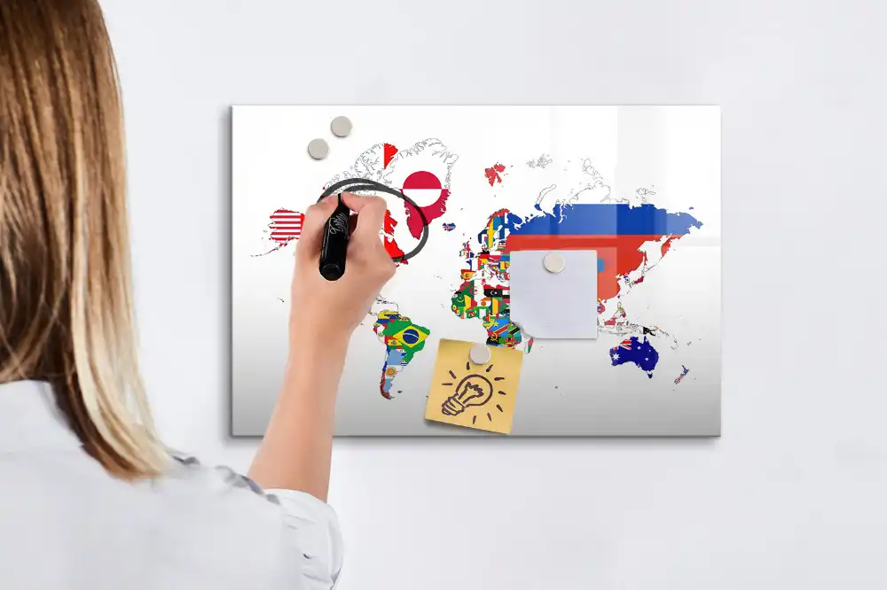 Tableau magnétique éducatif des drapeaux du monde