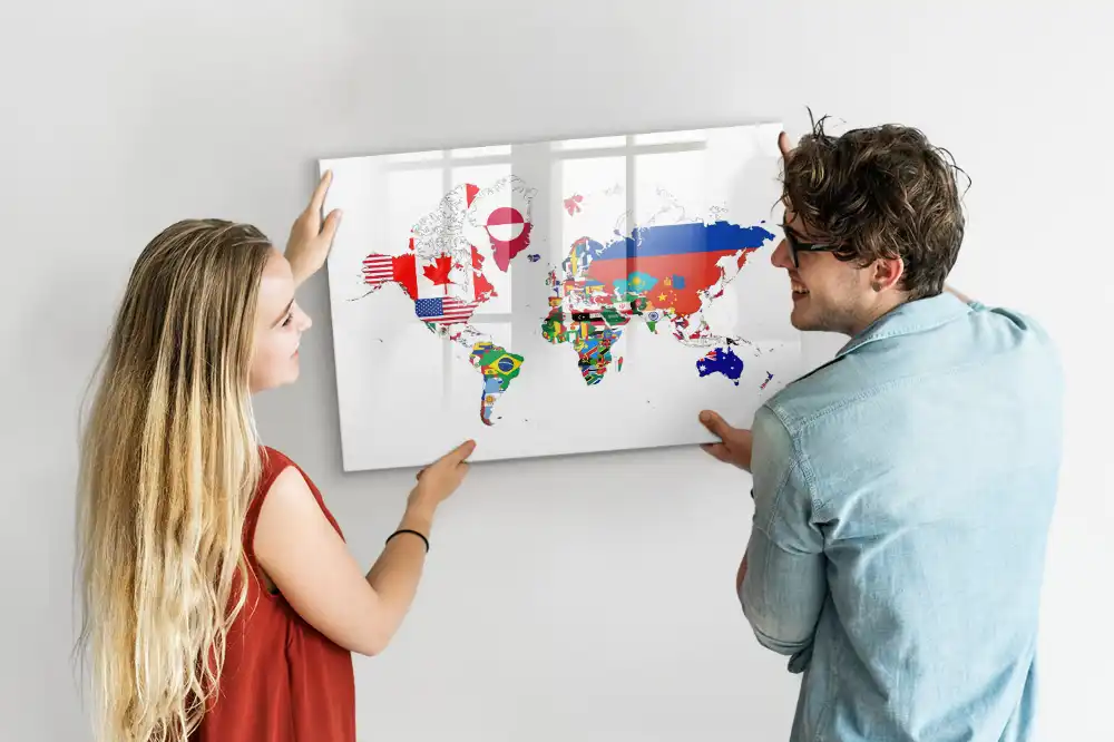 Tableau magnétique éducatif des drapeaux du monde