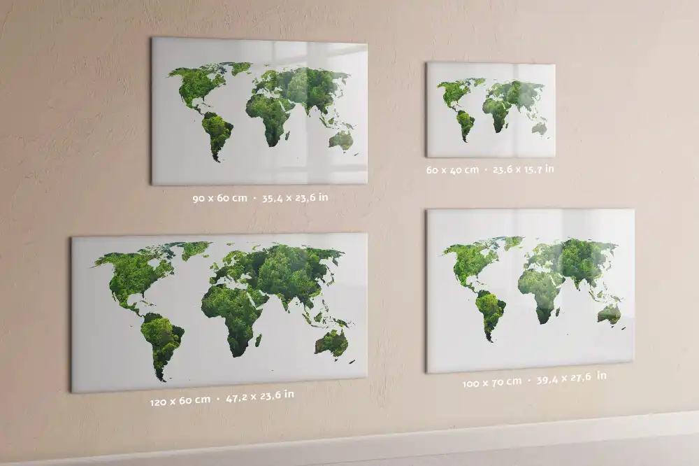 Tableau magnétique à dessiner motif carte du monde écologique