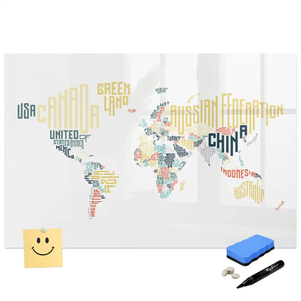Tableau magnétique pour l'apprentissage des noms de pays