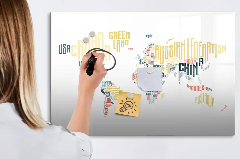 Tableau magnétique pour l'apprentissage des noms de pays