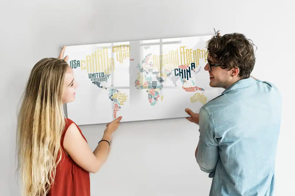Tableau magnétique pour l'apprentissage des noms de pays