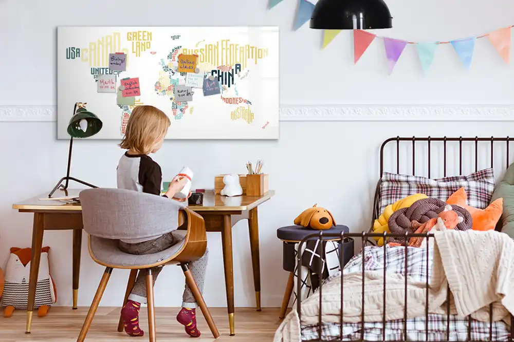 Tableau magnétique pour l'apprentissage des noms de pays