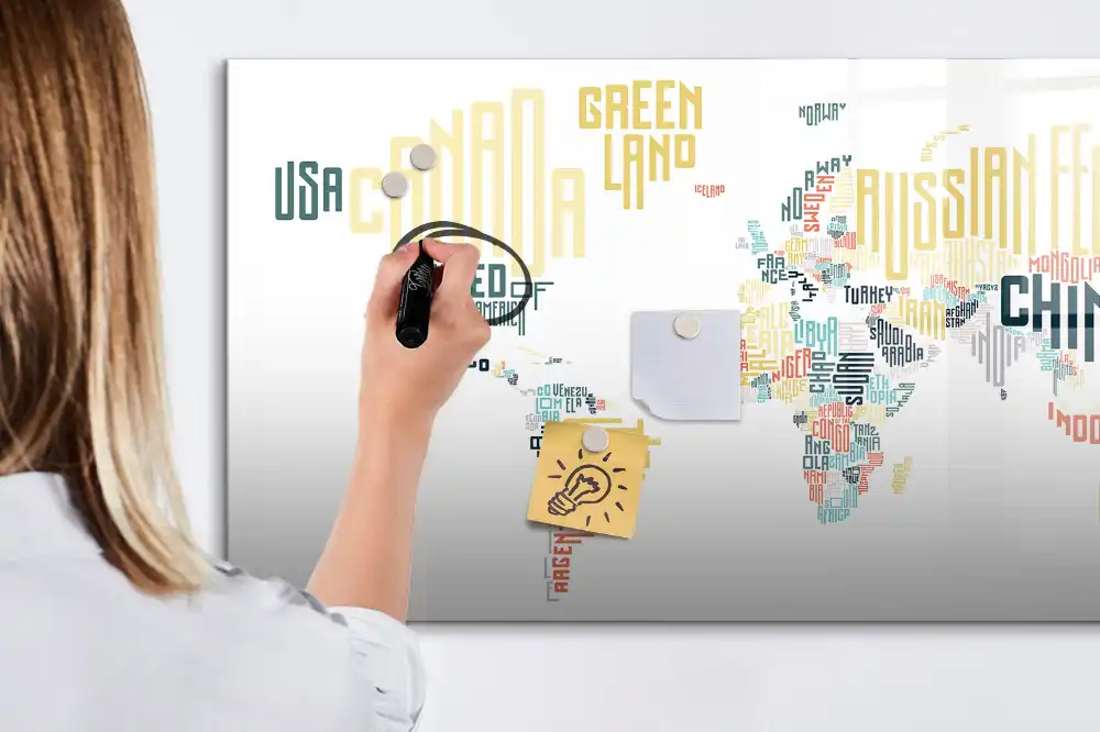 Tableau magnétique pour l'apprentissage des noms de pays