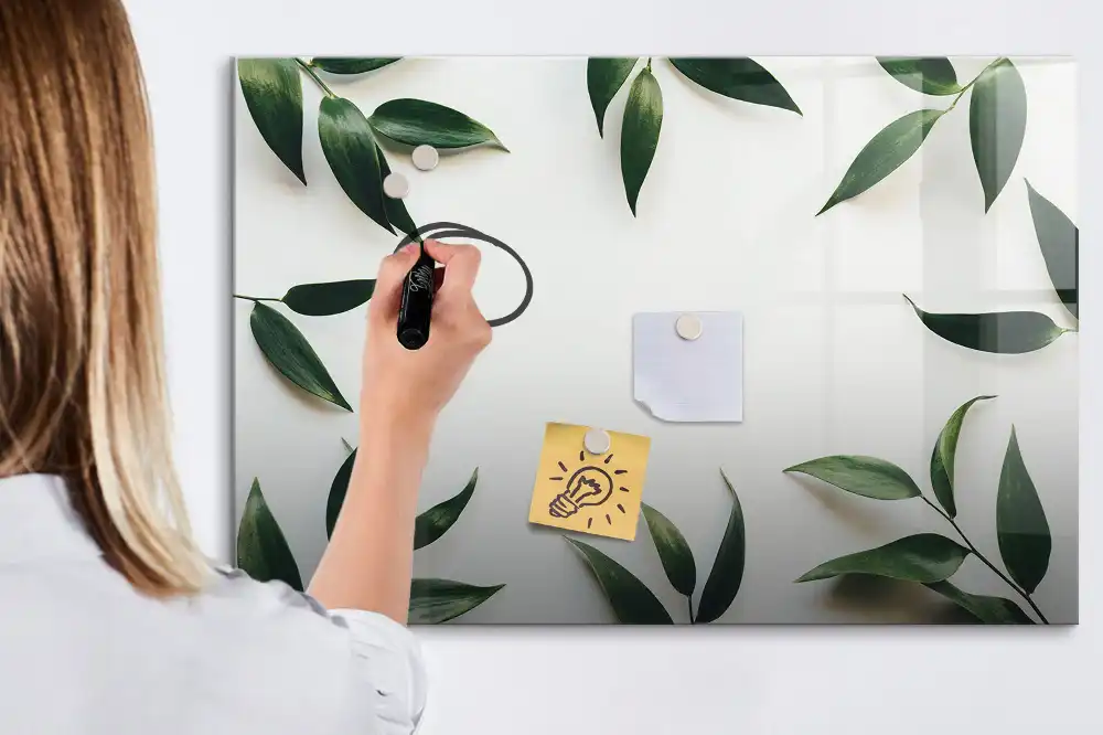 Tableau magnétique à dessiner motif couronne de feuilles