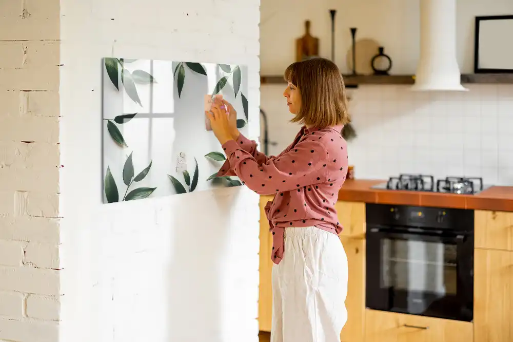 Tableau magnétique à dessiner motif couronne de feuilles