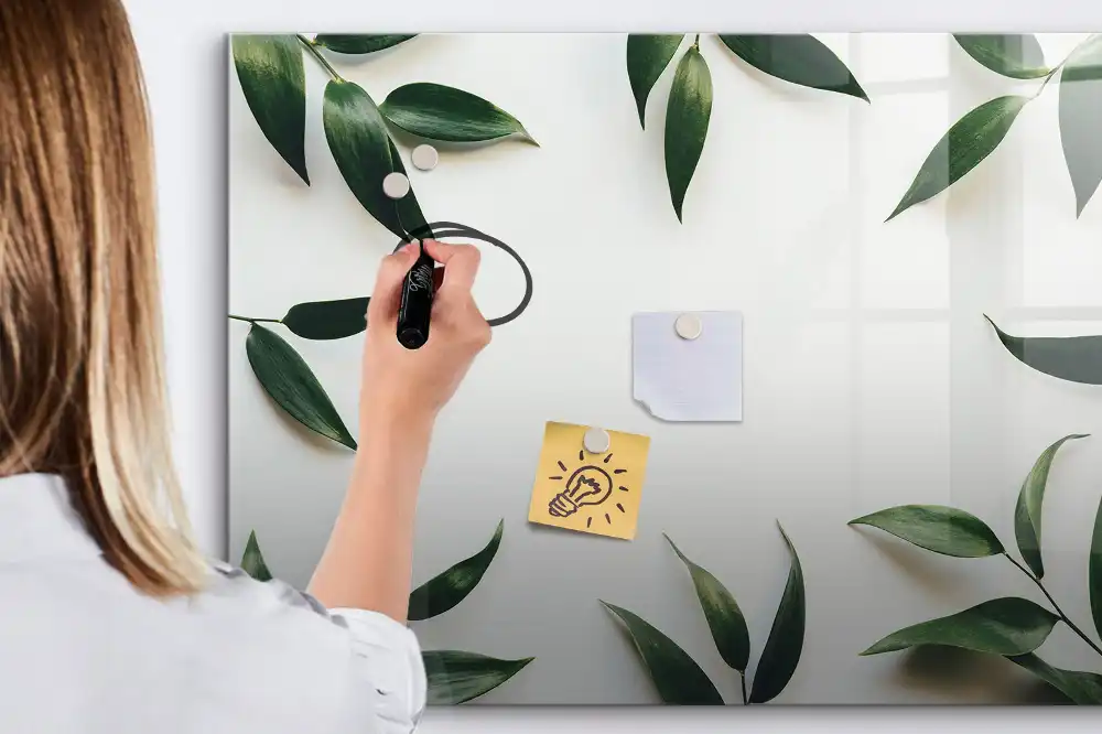 Tableau magnétique à dessiner motif couronne de feuilles