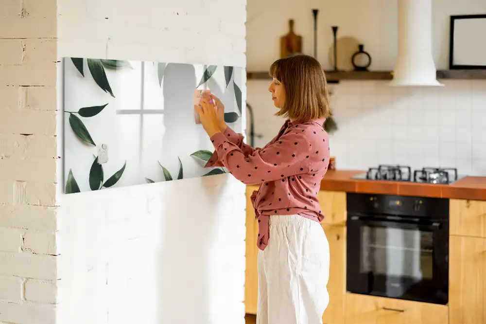 Tableau magnétique à dessiner motif couronne de feuilles